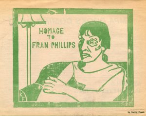 linocut - head and shoulders of woman