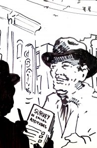 man talking to another man who has a notebook