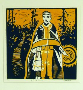 Indigenious man in ceremonial clothes