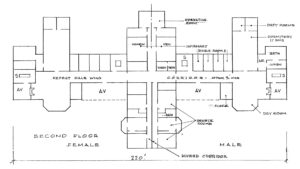 Floor plan of the Provincial Asylum, Ponoka, Alberta