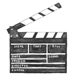 sketch of action board from filming