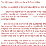 2021 Two Letters - Honorary Citizen Award